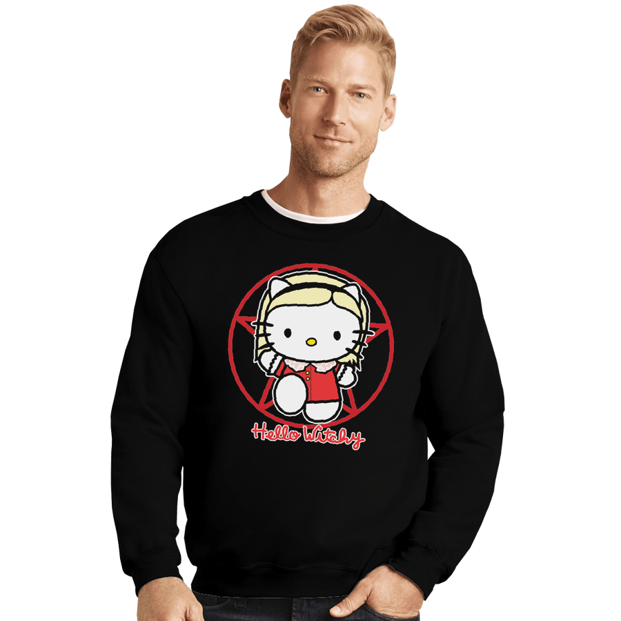 Shirts Crewneck Sweater, Unisex / Small / Black Hello Witchy