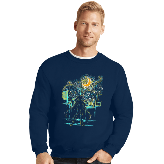 Secret_Shirts Crewneck Sweater, Unisex / Small / Navy The Starry Moon