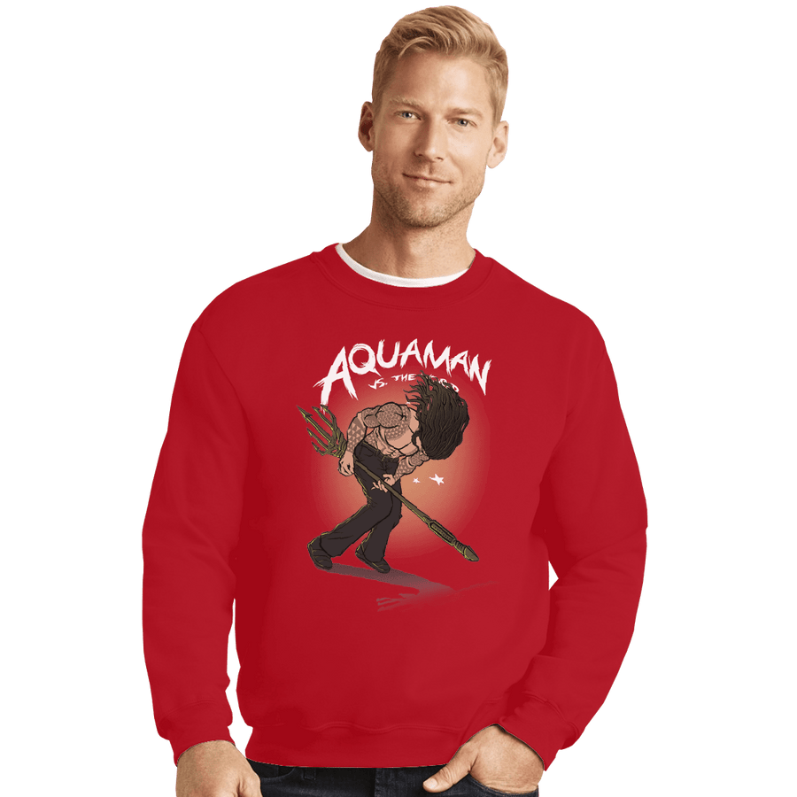 Shirts Crewneck Sweater, Unisex / Small / Red Arthur Curry VS The World