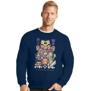 Shirts Crewneck Sweater, Unisex / Small / Navy Childhood Heroes