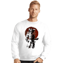 Load image into Gallery viewer, Shirts Crewneck Sweater, Unisex / Small / White Saiyan Sun
