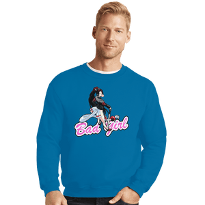 Shirts Crewneck Sweater, Unisex / Small / Sapphire Bad Girl
