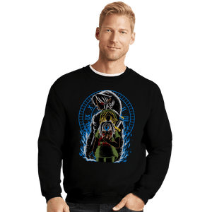 Daily_Deal_Shirts Crewneck Sweater, Unisex / Small / Black Fierce Deity