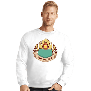 Shirts Crewneck Sweater, Unisex / Small / White Drippy