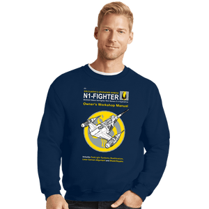 Daily_Deal_Shirts Crewneck Sweater, Unisex / Small / Navy N1 Fighter Manual
