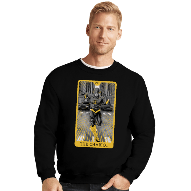 Daily_Deal_Shirts Crewneck Sweater, Unisex / Small / Black JL Tarot - The Chariot