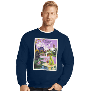 Shirts Crewneck Sweater, Unisex / Small / Navy Adventure Awaits In Wonderland