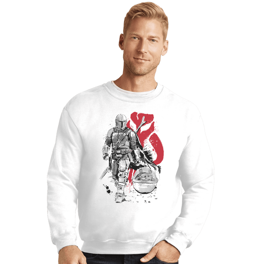 Shirts Crewneck Sweater, Unisex / Small / White Lone Hunter And Cub