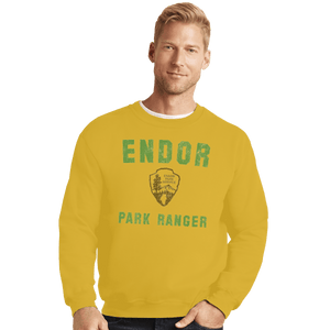 Shirts Crewneck Sweater, Unisex / Small / Gold Endor Park Ranger