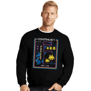 Shirts Crewneck Sweater, Unisex / Small / Black Retro Arcade