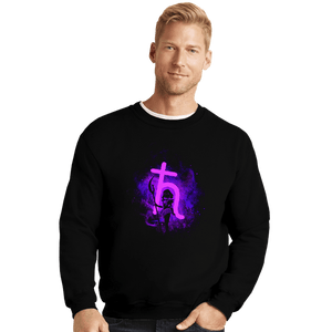 Shirts Crewneck Sweater, Unisex / Small / Black Saturn Art