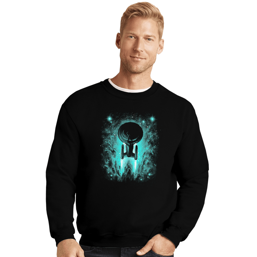 Shirts Crewneck Sweater, Unisex / Small / Black Voyages In Space