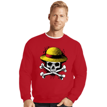 Load image into Gallery viewer, Secret_Shirts Crewneck Sweater, Unisex / Small / Red Skeleton Mugiwara
