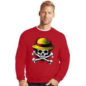 Secret_Shirts Crewneck Sweater, Unisex / Small / Red Skeleton Mugiwara