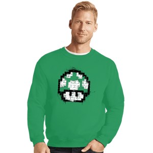 Shirts Crewneck Sweater, Unisex / Small / Irish Green 1-Up Spray