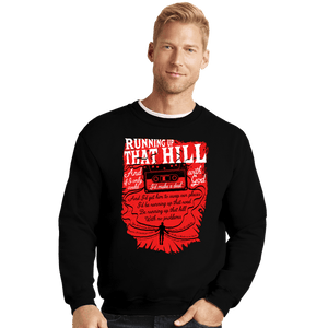 Daily_Deal_Shirts Crewneck Sweater, Unisex / Small / Black Running Up That Hill Tape