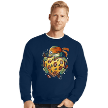 Load image into Gallery viewer, Daily_Deal_Shirts Crewneck Sweater, Unisex / Small / Navy Love Pizza
