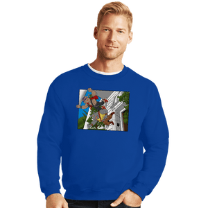 Daily_Deal_Shirts Crewneck Sweater, Unisex / Small / Royal Blue Thrown Out