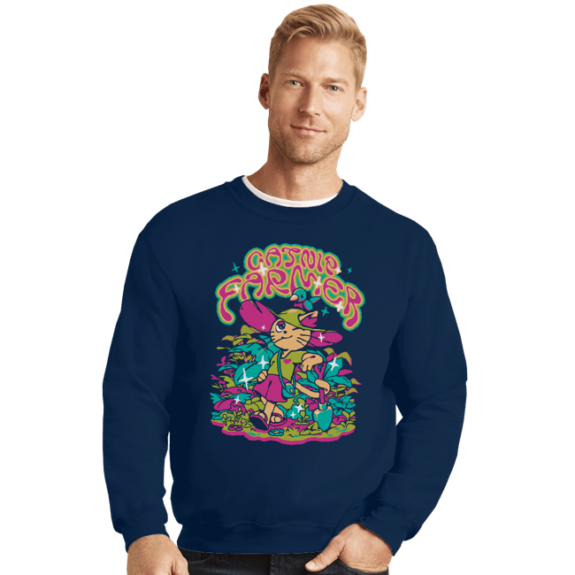 Secret_Shirts Crewneck Sweater, Unisex / Small / Navy Catnip Farmer