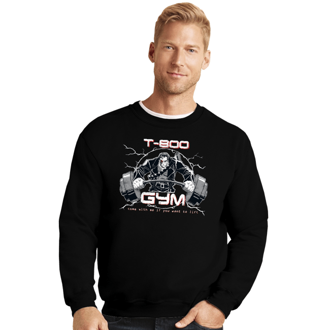 Shirts Crewneck Sweater, Unisex / Small / Black T-800 Gym