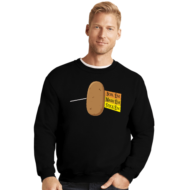 Shirts Crewneck Sweater, Unisex / Small / Black Dark Side Of The Tater
