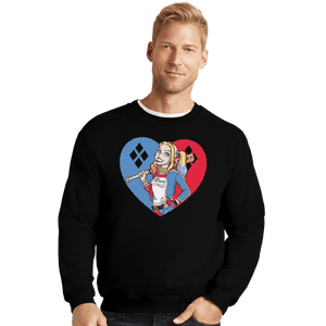 Shirts Crewneck Sweater, Unisex / Small / Black Harlequin Heart