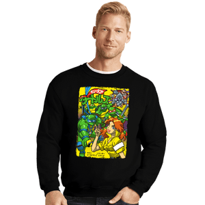 Daily_Deal_Shirts Crewneck Sweater, Unisex / Small / Black Turtles Japan
