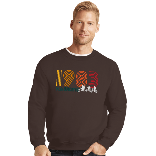 Secret_Shirts Crewneck Sweater, Unisex / Small / Dark Chocolate Hawkins 1983