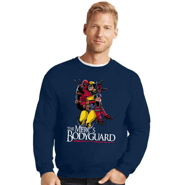 Daily_Deal_Shirts Crewneck Sweater, Unisex / Small / Navy The Merc's Bodyguard