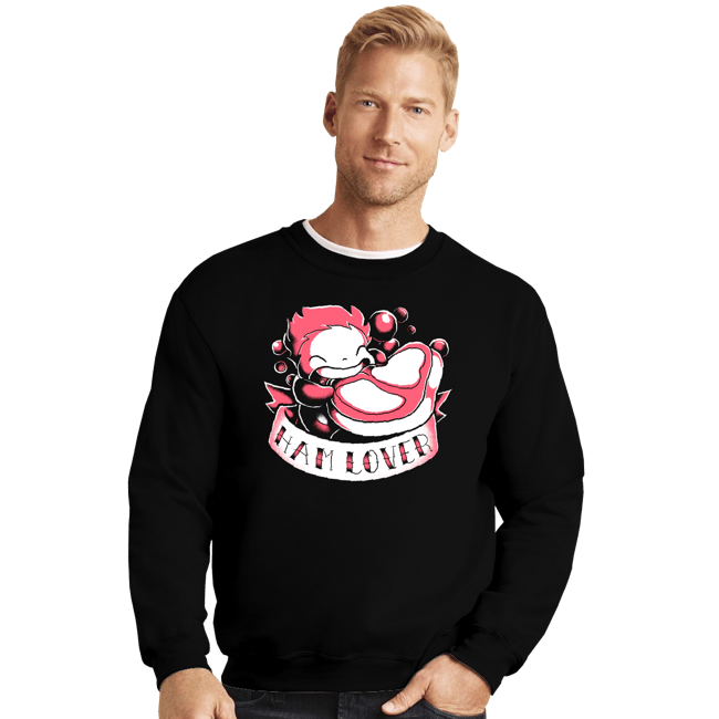 Daily_Deal_Shirts Crewneck Sweater, Unisex / Small / Black Ham Lover!
