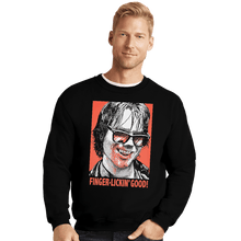 Load image into Gallery viewer, Shirts Crewneck Sweater, Unisex / Small / Black Finger Lickin&#39; Good
