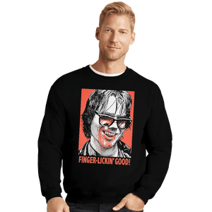 Shirts Crewneck Sweater, Unisex / Small / Black Finger Lickin' Good