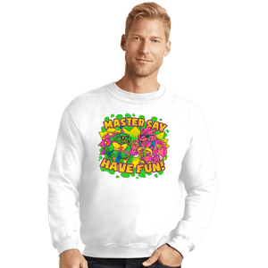 Daily_Deal_Shirts Crewneck Sweater, Unisex / Small / White Party Mutants