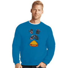 Load image into Gallery viewer, Secret_Shirts Crewneck Sweater, Unisex / Small / Sapphire Hot Dog Fusion
