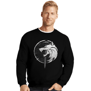 Shirts Crewneck Sweater, Unisex / Small / Black Wh1t3 W0lf