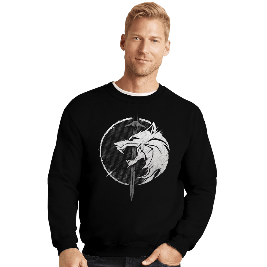 Shirts Crewneck Sweater, Unisex / Small / Black Wh1t3 W0lf