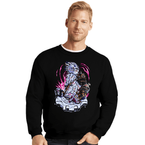 Daily_Deal_Shirts Crewneck Sweater, Unisex / Small / Black Battle Weregarurumon