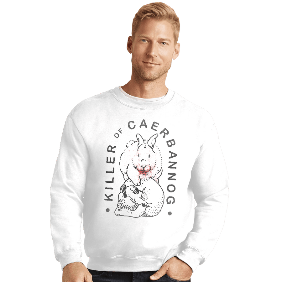 Shirts Crewneck Sweater, Unisex / Small / White Killer Rabbit of Caerbannog