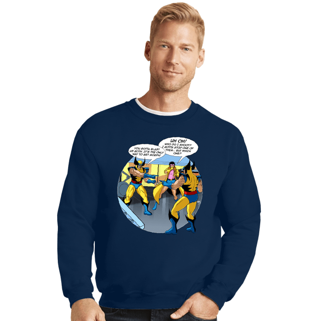 Secret_Shirts Crewneck Sweater, Unisex / Small / Navy Will the Real Wolverine Please Stand Up