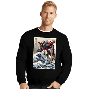 Daily_Deal_Shirts Crewneck Sweater, Unisex / Small / Black Wing Zero