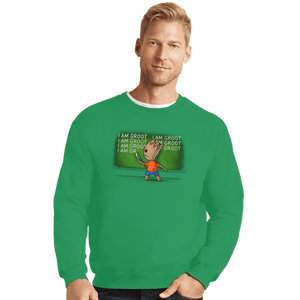 Shirts Crewneck Sweater, Unisex / Small / Irish Green Groot's Detention
