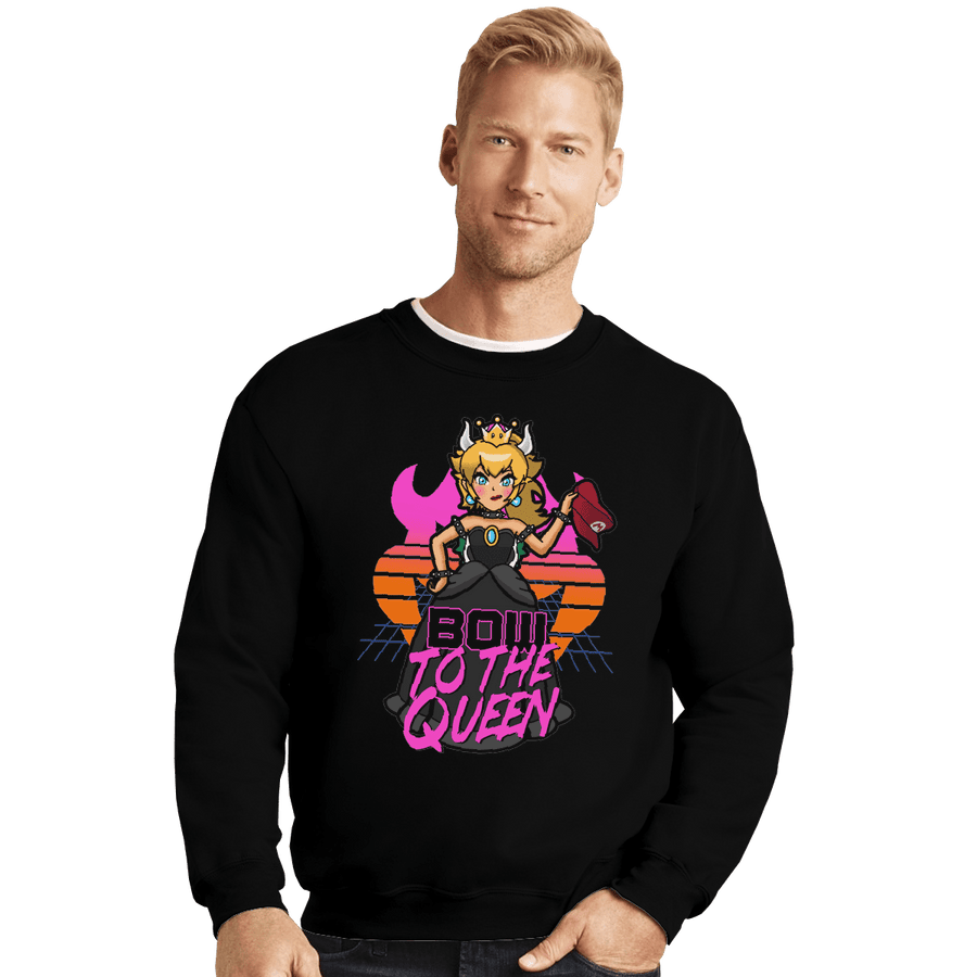Shirts Crewneck Sweater, Unisex / Small / Black Bow To The Queen