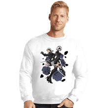 Load image into Gallery viewer, Daily_Deal_Shirts Crewneck Sweater, Unisex / Small / White Android Hunter
