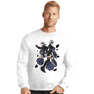 Daily_Deal_Shirts Crewneck Sweater, Unisex / Small / White Android Hunter