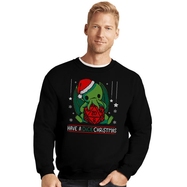 Shirts Crewneck Sweater, Unisex / Small / Black Have A Dice Christmas