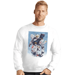 Shirts Crewneck Sweater, Unisex / Small / White Nu Watercolor