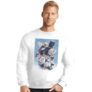 Shirts Crewneck Sweater, Unisex / Small / White Nu Watercolor