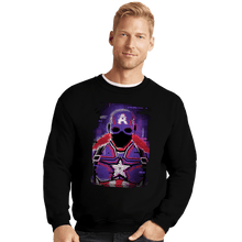 Load image into Gallery viewer, Shirts Crewneck Sweater, Unisex / Small / Black Glitch Captain America
