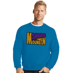 Daily_Deal_Shirts Crewneck Sweater, Unisex / Small / Sapphire Snake Mountain