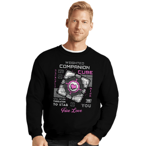 Secret_Shirts Crewneck Sweater, Unisex / Small / Black Companion Cube